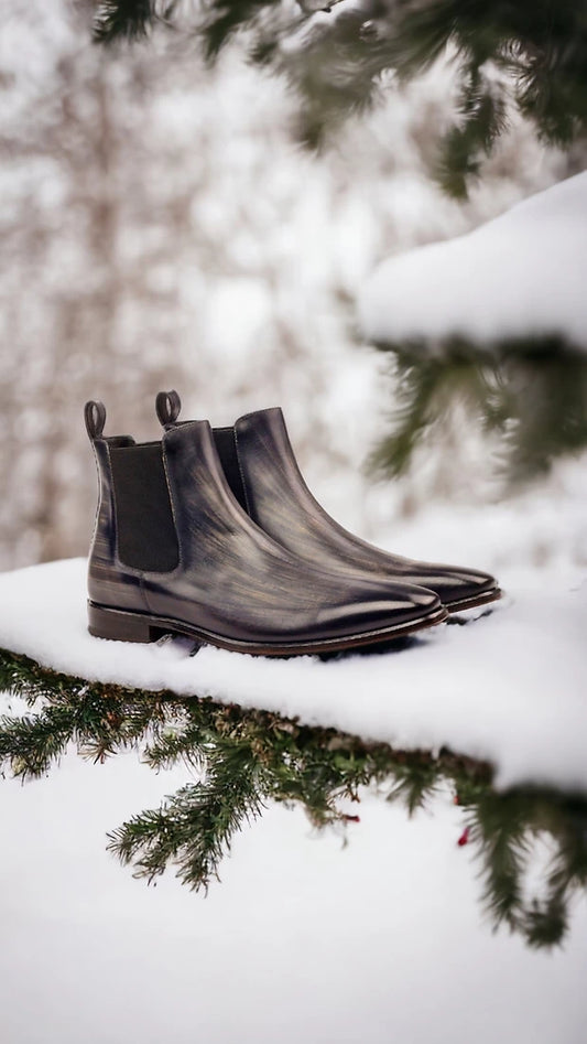 Pewter Patina Chelsea Boots